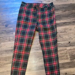 Red plaid H&M pants.